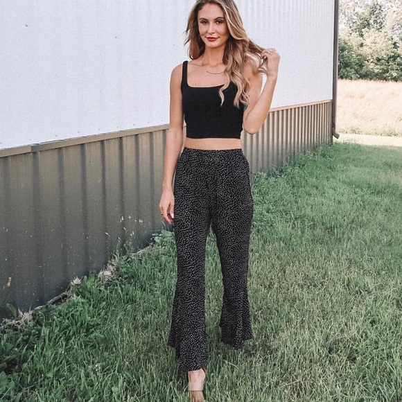 Mini Polka Dot Pant with Flounce Hem - Picture 2 of 6